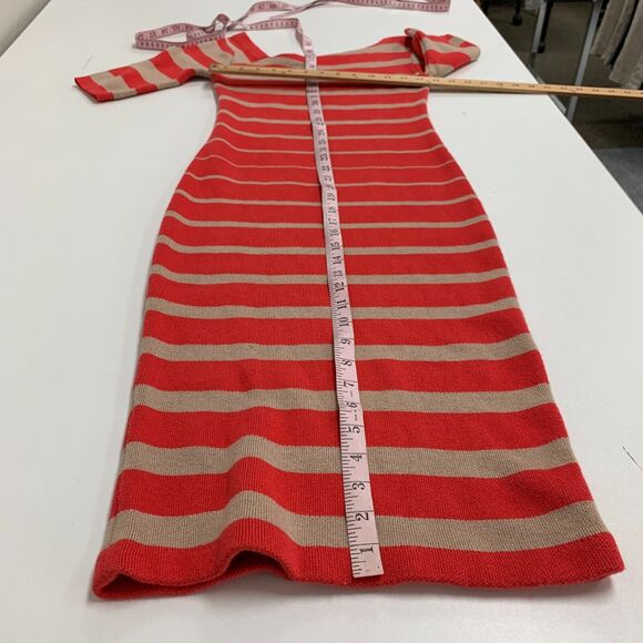 Tracy Reese Dress Women S Small Striped Asymmetric Neck Silk Blend Sweater Knit - Picture 6 of 12